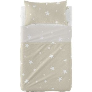 Set beddengoed HappyFriday Basic Kids Little star Beige Wieg voor baby's 2 Onderdelen