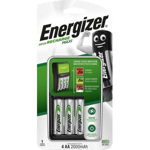 Energizer Maxi ACCU HR6 POW batterijlader + 2 AA 2000 mAh batterijen