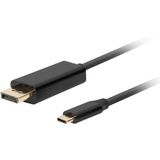 Lanberg CA-CMDP-10CU-0005-BK video kabel adapter 0,5 m USB Type-C DisplayPort Zwart