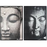 Schilderij DKD Home Decor 62,5 x 4,5 x 93 cm Boeddha Orientaals (2 Stuks)