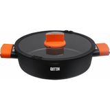 Kookpot met Glazen Deksel Quttin Gastro Zwart Oranje 36,5 x 27 x 8,5 cm (6 Stuks)