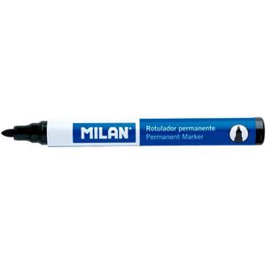 Permanente markeerstift Milan Ronde tip Zwart PVC 12 Stuks (Ø 4 mm)