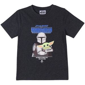 T-Shirt met Korte Mouwen voor kinderen The Mandalorian Zwart Maat 6 Jaar