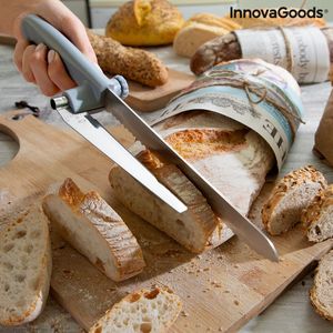 InnovaGoods - Broodmes met Instelbare Snijgeleider - Broodmes gekarteld - Broodmes met geleider