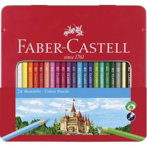 Faber Castell FC-115824 Kleurpotlood Faber-Castell Castle Zeskantig Metalen Etui Met 24 Stuks