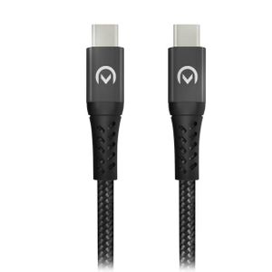 Mobilize Strong Nylon Cable USB-C to USB-C 1m. 100W Black