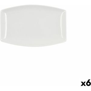 Serveerschaal Quid Gastro Vierkant Keramisch Wit (25,2 x 16 x 2 cm) (6 Stuks)