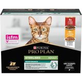 PURINA Pro Plan Gesteriliseerd Rundvlees en Kip Multipack - natvoer voor katten - 10x85 g