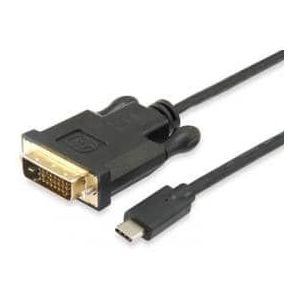 Equip 133468 USB Type-C to DVI-D Cable, Male/ Male, Straight, 1.8 m, Black