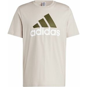 Heren-T-Shirt met Korte Mouwen Adidas Essentials Beige Maat L