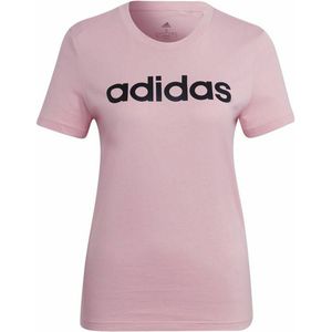 Dames-T-Shirt met Korte Mouwen Adidas Loungewear Essentials Slim Logo Roze Maat S