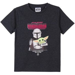 T-Shirt met Korte Mouwen voor kinderen The Mandalorian Zwart Maat 4 Jaar