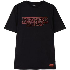 T-Shirt met Korte Mouwen voor kinderen Stranger Things Zwart Maat XS