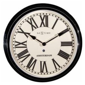 NeXtime klok 3129zw Amsterdam, Ø40,4 cm, Wall, Black