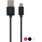 Kabel USB naar Micro-USB KSIX 1 m Kleur Zwart