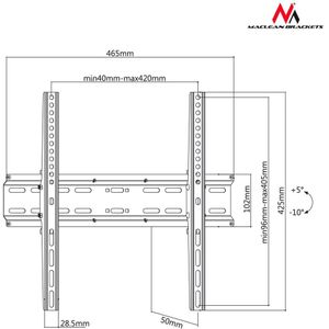 Muurbeugel Maclean 32-55" LCD LED TV 35 kg Maclean MC-748