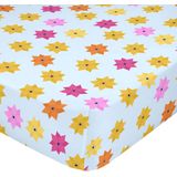 Onderlaken HappyFriday MR FOX Blauw Multicolour 60 x 120 x 14 cm Blommor