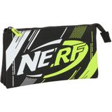 Pennenetui met 3 vakken Nerf Get ready Zwart 22 x 12 x 3 cm