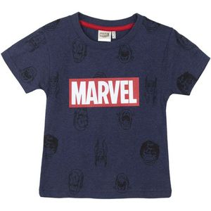 T-Shirt met Korte Mouwen voor kinderen Marvel Donkerblauw Maat 4 Jaar