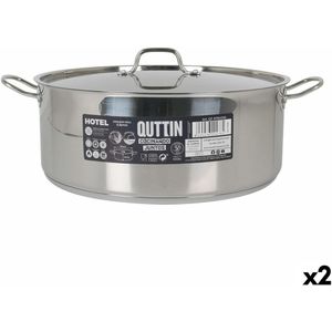 Kookpot met Deksel Quttin Aluminium 36 x 14 cm (2 Stuks)