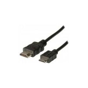 ADJ 300-00012 High Speed HDMI Cable, HDMI Type-A -> Mini-HDMI Type-C, M/M, 2m, Black, Blister