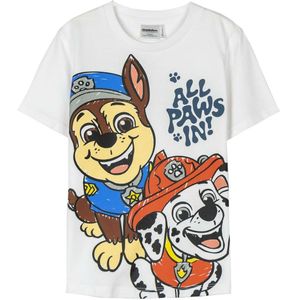 T-Shirt met Korte Mouwen voor kinderen The Paw Patrol Wit Maat 5 Jaar