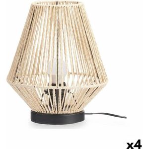 Bureaulamp Piramide 40 W Touw Bruin Zwart 23 x 26 x 23 cm (4 Stuks)