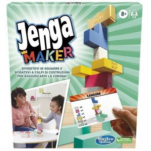 Hasbro Gaming Jenga Maker - Bordspel voor kinderen +8 jaar - Franse versie - Bouw snel en win de kroon!
