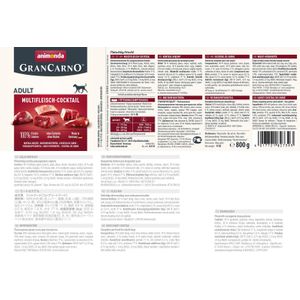 animonda GranCarno multi meat cocktail Rundvlees, Kip, Wild, Hart, Turkije Volwassen 800 g