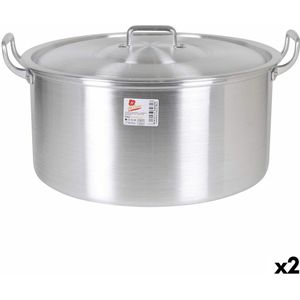 Kookpot met Deksel Aluminium 49 x 41 x 24 cm (2 Stuks)