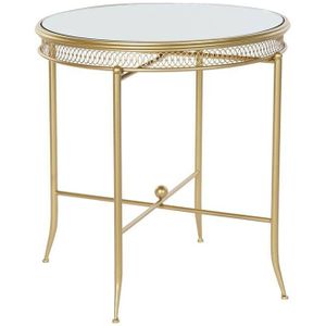 Bijzettafel DKD Home Decor 56 x 56 x 56 cm Spiegel Gouden Metaal