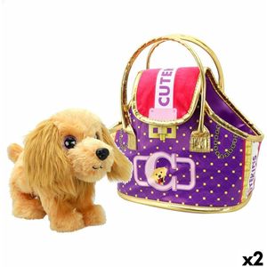 Knuffel Funville Cutekins Handtas Hond 25 x 20 x 13 cm (2 Stuks)