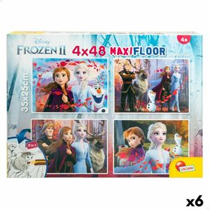 Kinderpuzzel Frozen Dubbelzijdig 4-in-1 48 Onderdelen 35 x 1,5 x 25 cm (6 Stuks)
