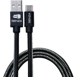 Senza Premium Leather Charge/Sync Cable USB-C 1.5m. 15W Black