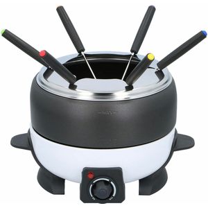 Cuisinier Deluxe Fondueset - 6 Personen - Elektrisch - RVS - Vleesfondue - Kaasfondue - Chocoladefondue - Zwart Wit