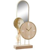 Bordsklocka DKD Home Decor Spiegel Natuurlijk Gouden Metaal MDF (26 x 8 x 53 cm)