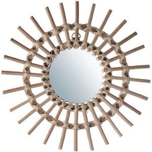 Atmosphera Wandspiegel - rond - rotan - D30 cm - bohemian/boho spiegel