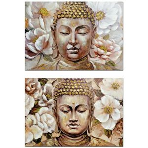 Schilderij DKD Home Decor Boeddha Orientaals 100 x 3 x 70 cm (2 Stuks)
