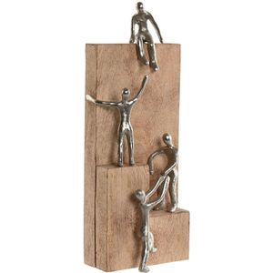 Decoratieve figuren Home ESPRIT Bruin Zilverkleurig Natuurlijk 15 x 10 x 39 cm