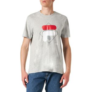 Heren-T-Shirt met Korte Mouwen Fila FAM0447 80000 Grijs Maat L