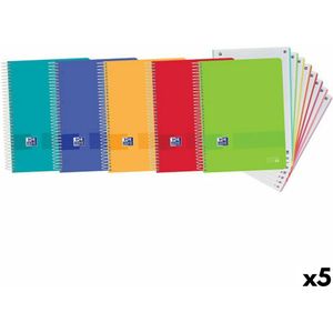 Set notitieboekjes Oxford Multicolour A4 (5 Stuks)