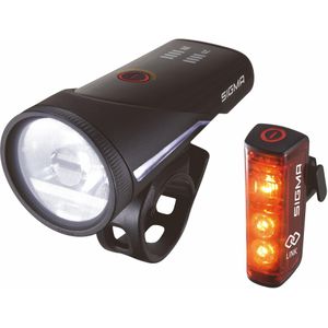 Verlichtingset Sigma Aura 100 USB koplamp + Blaze Link achterlicht