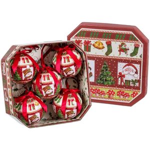 Kerstballen Multicolour Papier Polyfoam Kerstman 7,5 x 7,5 x 7,5 cm (5 Stuks)