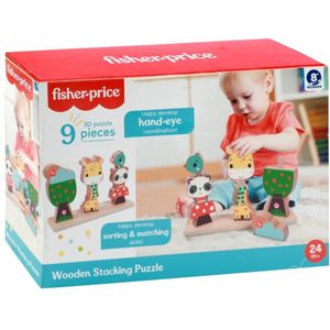 Fisher Price 3D Houten Stapelpuzzel (9 stukjes) - Thema: 3D figuren