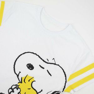 Dames-T-Shirt met Korte Mouwen Snoopy Wit Maat XS