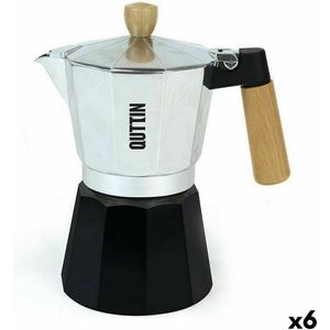 Italiaanse Koffiepot Quttin 9 Kopjes Hout Aluminium (6 Stuks)