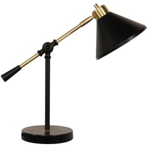 Bureaulamp DKD Home Decor Zwart Gouden Metaal (17,7 x 38 x 40,6 cm) (17,7 x 44 x 40,6 cm)