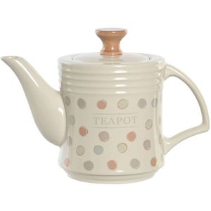 Theepot DKD Home Decor Beige Keramiek 1 L