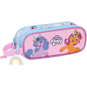 Pennenetui met 2 vakken My Little Pony Wild & free Blauw Roze 21 x 8 x 6 cm