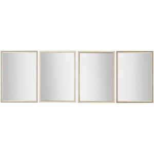 Wandspiegel Home ESPRIT Wit Bruin Beige Grijs Kristal polyestyreen 70 x 2 x 97 cm (4 Stuks)